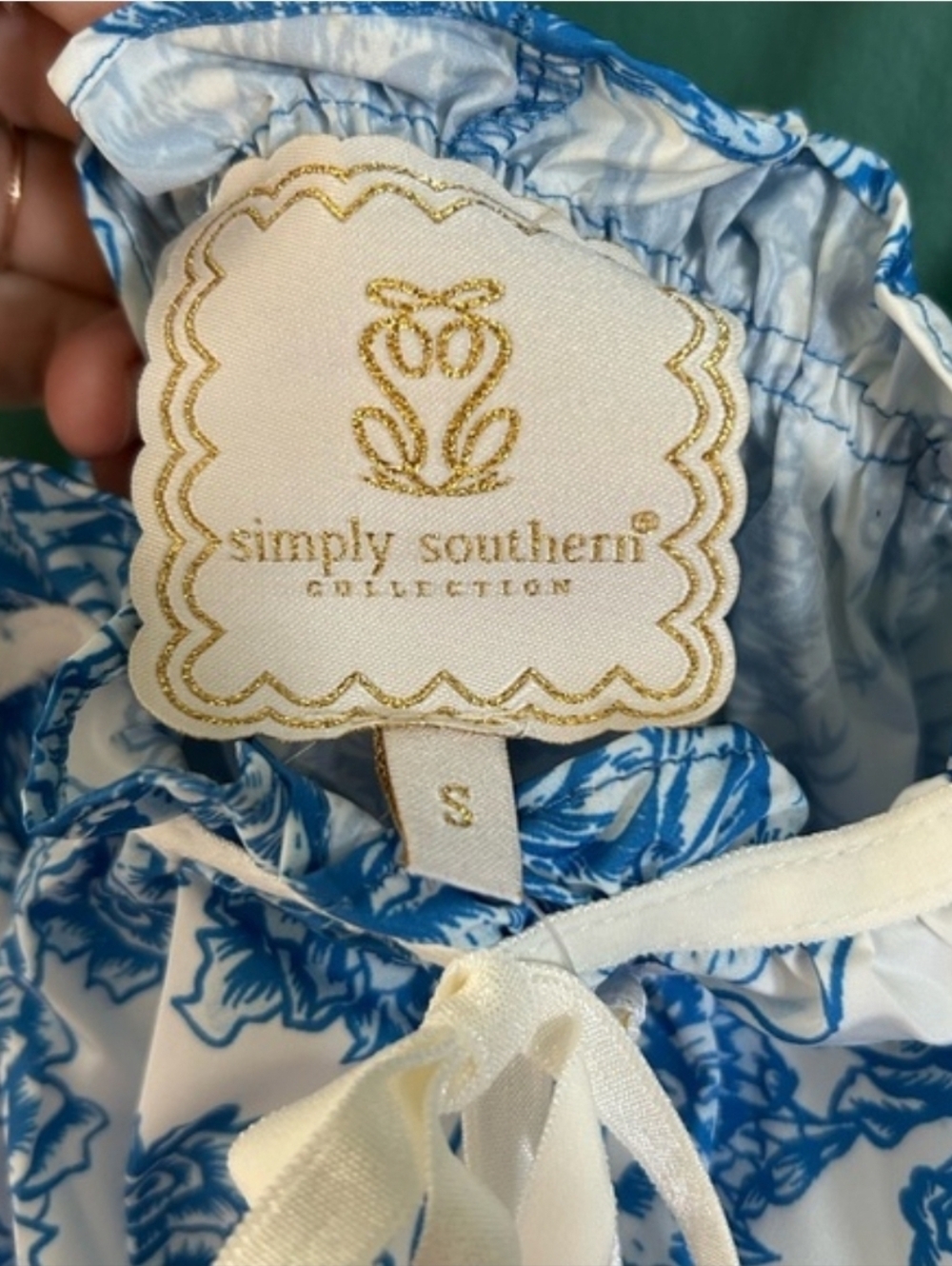 Simply Southern Blue Toile Print Sundress - Picture 3 of 7
